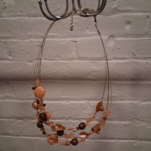 Chic Multi-Strand Orange and Brown Necklace